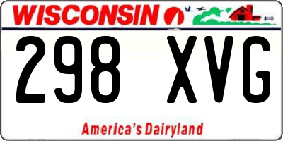 WI license plate 298XVG