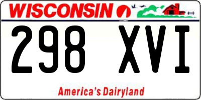 WI license plate 298XVI
