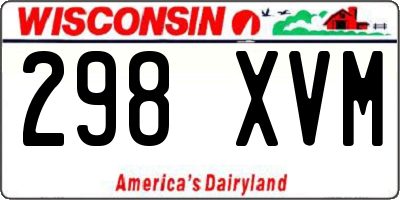 WI license plate 298XVM
