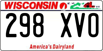 WI license plate 298XVO