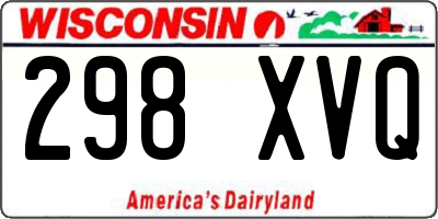 WI license plate 298XVQ