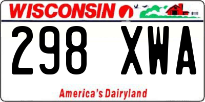 WI license plate 298XWA