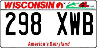 WI license plate 298XWB
