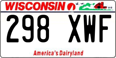 WI license plate 298XWF