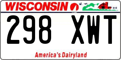 WI license plate 298XWT