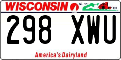 WI license plate 298XWU