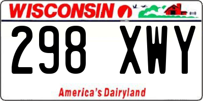 WI license plate 298XWY
