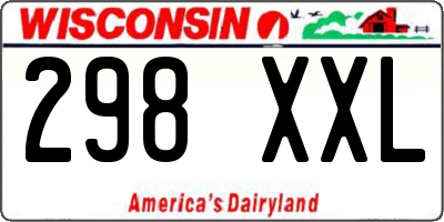 WI license plate 298XXL