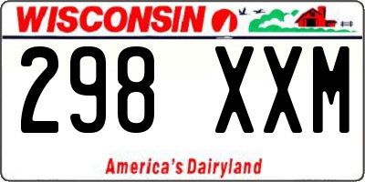 WI license plate 298XXM