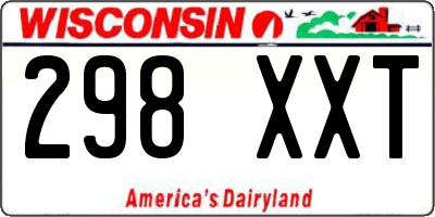WI license plate 298XXT