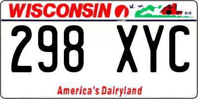 WI license plate 298XYC