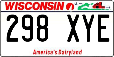 WI license plate 298XYE