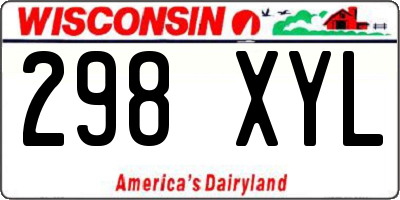 WI license plate 298XYL