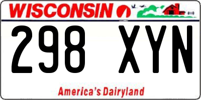 WI license plate 298XYN