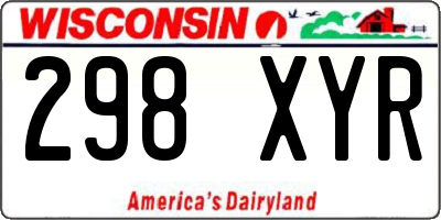 WI license plate 298XYR