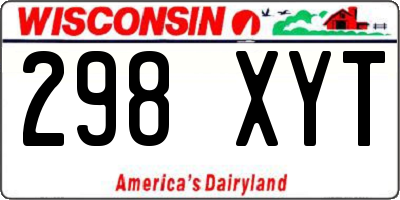 WI license plate 298XYT