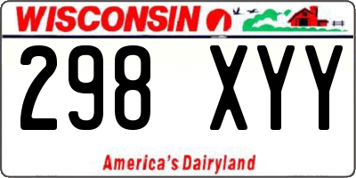 WI license plate 298XYY