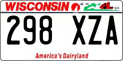 WI license plate 298XZA