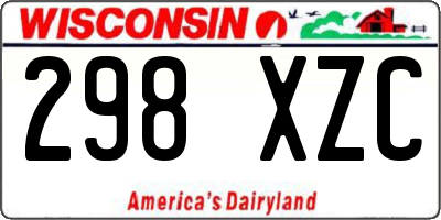 WI license plate 298XZC