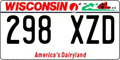 WI license plate 298XZD