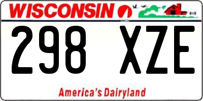 WI license plate 298XZE