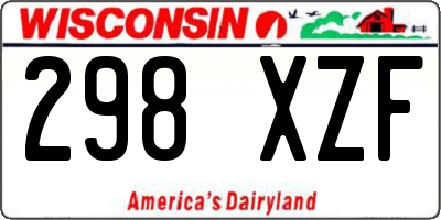 WI license plate 298XZF