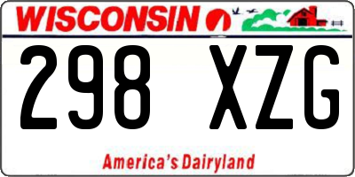 WI license plate 298XZG