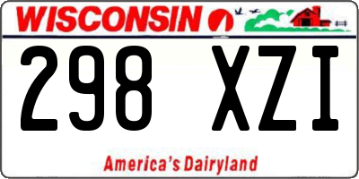 WI license plate 298XZI