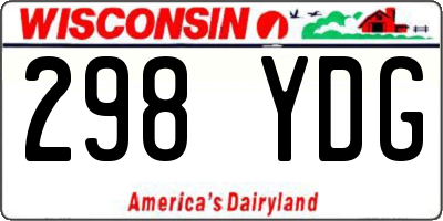 WI license plate 298YDG