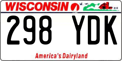 WI license plate 298YDK
