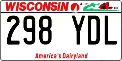 WI license plate 298YDL