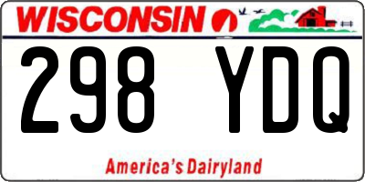 WI license plate 298YDQ