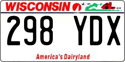 WI license plate 298YDX