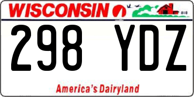 WI license plate 298YDZ