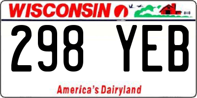 WI license plate 298YEB