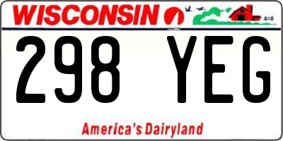 WI license plate 298YEG
