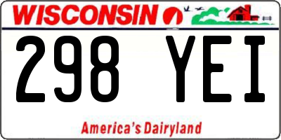 WI license plate 298YEI