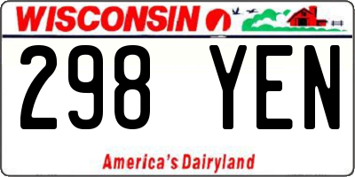 WI license plate 298YEN