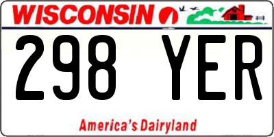 WI license plate 298YER