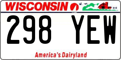 WI license plate 298YEW