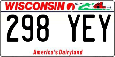 WI license plate 298YEY