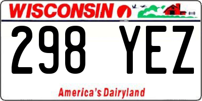 WI license plate 298YEZ