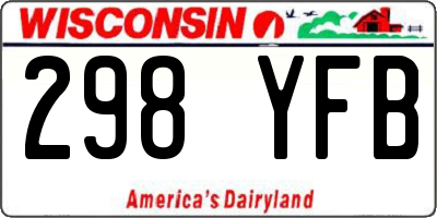 WI license plate 298YFB