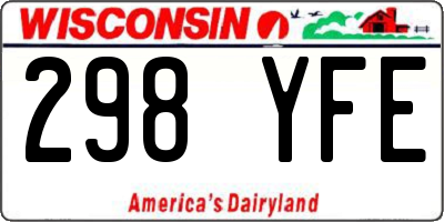 WI license plate 298YFE