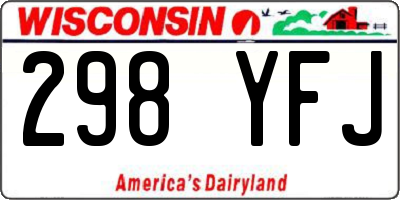 WI license plate 298YFJ