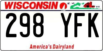 WI license plate 298YFK
