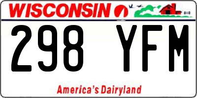 WI license plate 298YFM