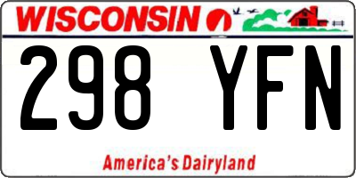 WI license plate 298YFN