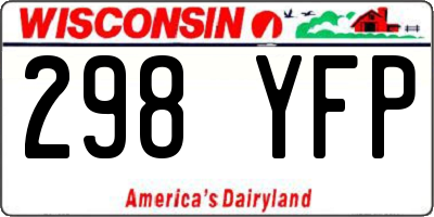 WI license plate 298YFP