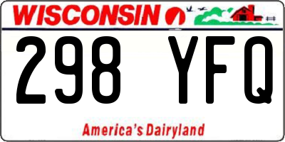 WI license plate 298YFQ